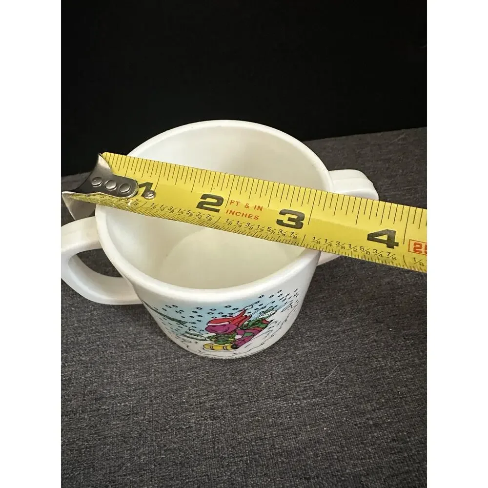 Vintage 1993 Barney Baby Bop Christmas Toddler Cup Double Handle Lyons Group